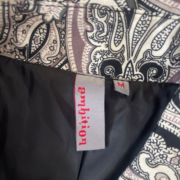 NWT ambition Paisley Print Button Up Fit and Flare Jacket / Coat Size Medium - Picture 5 of 9